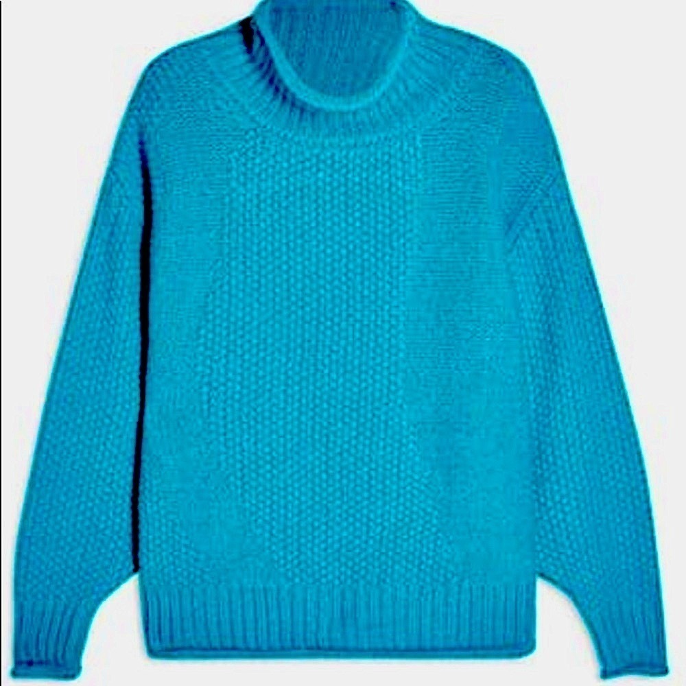 Mixed stitch chunky roll neck sweater